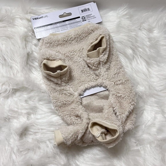 NIP Vibrant Life Pajamas Chihuahua, Miniature Poodle, Cat Pet Clothing XS Cream - Picture 4 of 7